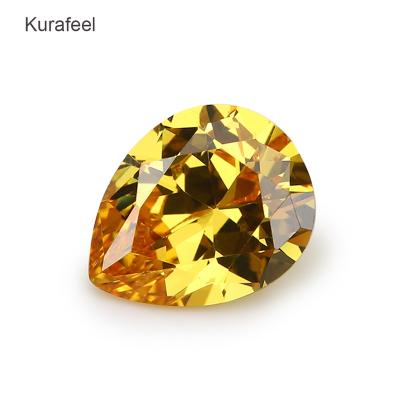 China Color Set Or Fire China Supplier Wholesale Pear Shape Middle AAA Medium Gold Zircon Jewelry Making Decoration for sale