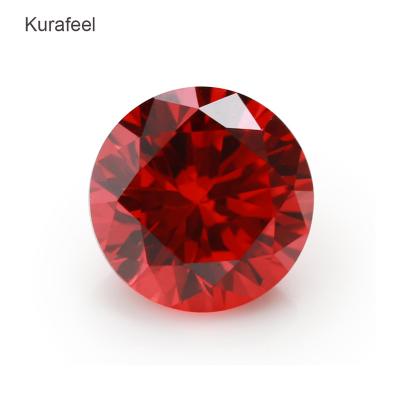 China Fire Wholesale Jewelry Round Brilliant Cut AAA Medium Orange Red Synthetic Zirconia Color Set 0.8-8mm for sale