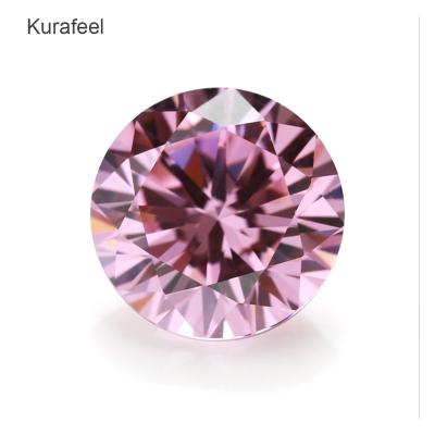 China Color play or fire factory direct sales inlaid jewelry accessories round AAA pink loose diamond synthetic zircon 0.8-8mm for sale