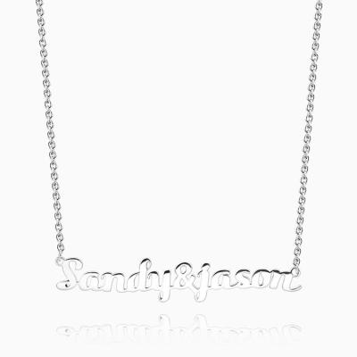 China Luxury TRENDY Design Birthday Gift Europe Style Custom Name Necklace Personalized 925 Sterling Silver Women Necklace for sale