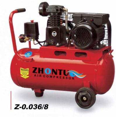 China high quality 1HP 30L/50L piston belt air compressor Z-0.038/8 for sale