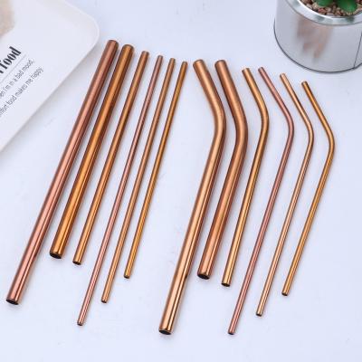 China Wholesale Custom Logo 304 Stainless Steel Disposable Metal Straws Reusable Drinking Straws for sale