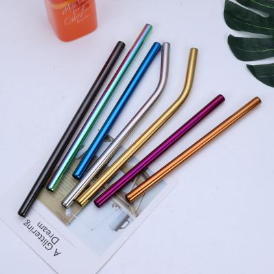 China Sustainable Amazon Customize Logo Reusable Metal Drinking Straw Set 12mm Stainless Steel Boba Bubble Tea Straw for sale