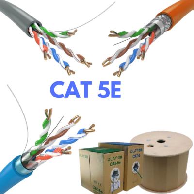 China communication cat5 4 pair 24awg ofc pure cooper CCA full because 305m 1000ft CAT5E roll ftp utp cat5e cat 5e lan network ethernet cable for sale