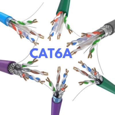 China High Quality Roll 650Mhz 23Awg Cat.6A Cabel FTP SFTP 305M 1000Ft Cat6a UTP Cat 6A Network Bulk Ethernet Cable CAT6A for sale