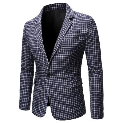 China 10730-SE45 2021 autumn fashion breathable plaid printing plus size men's suit sehe fashion for sale