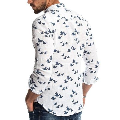 China Breathable long sleeve 10709-SE34 2021 o-neck animal printed shirts for men sehe fashion for sale