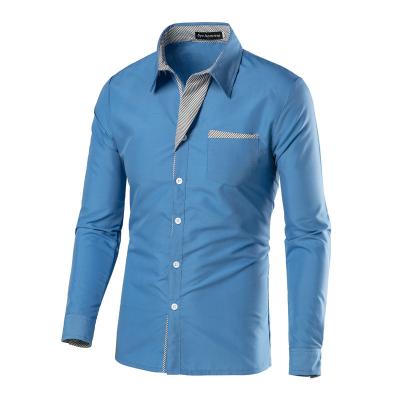 China 10709-SE35 autumn 2021 long sleeve breathable plus size shirts for men with pocket sehe 2021 fashion for sale