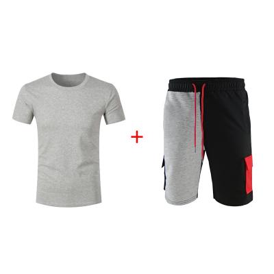 China 10701-SE6 Breathable Sleeve Pockets Sport Short Style Mens Casual T-Shirt Set 2 Piece Summer 9 Colors Sehe Fashion for sale