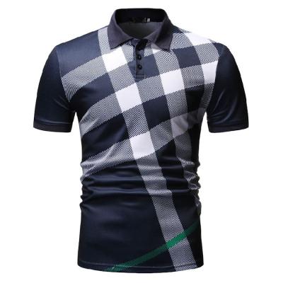 China 10723-SE50 short sleeve plaid turn-down collar summer fit breathable t-shirts 2021 for men sehe fashion for sale