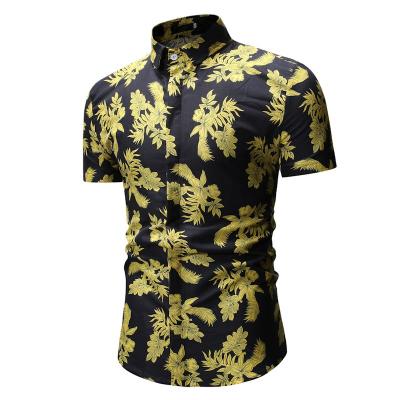 China Floral print summer 10723-SE11 QUICK DRY cotton short sleeve plus size T-shirt for men's sehe fashion for sale