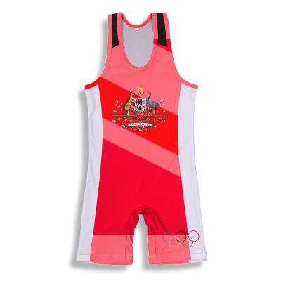 China China Supply Breathable Stocking Cut Out Infant Sublimation Custom Wrestling Singlet for sale