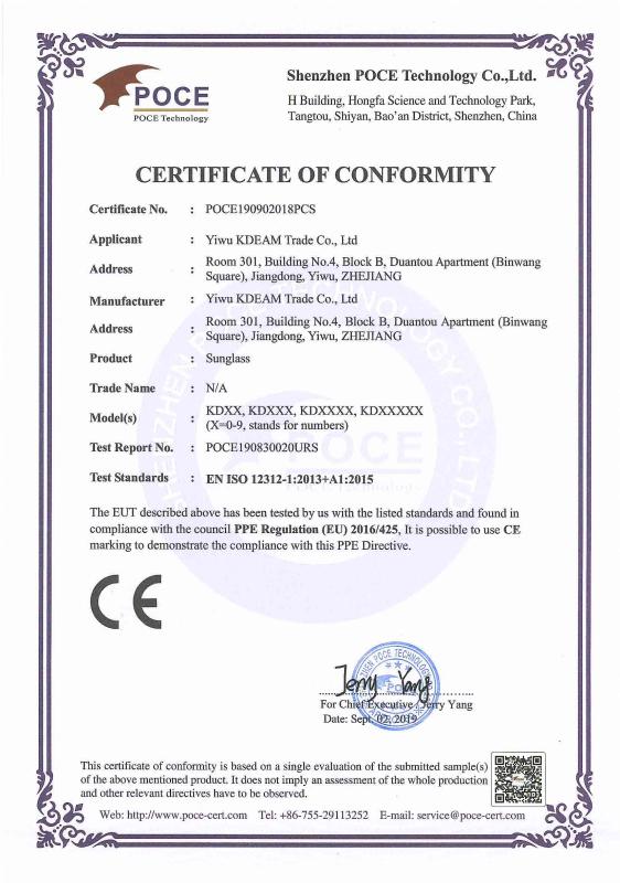 CE - Yiwu Kdeam Commerce And Trade Co., Ltd.