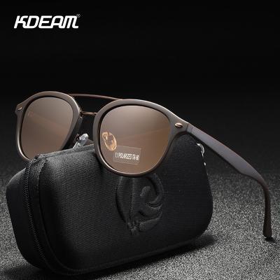 China Fashion Sunglasses KDEAM Italy Design UV400 Pilot Round Sunglasses Polarized 2020 TR90 Driving Fishing Sun Glasses for sale