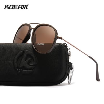 China Fashion Retro Italy Design Metal Men KDEAM Sunglasses Pilot Sunglasses 2020 Aviation Shades Polarized Lens for sale