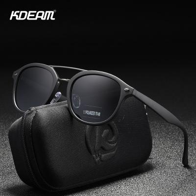 China Fashion Sunglasses KDEAM Custom Your Own Brand TR90 Round Pilot Sunglasses Men Polarized UV400 Quality Eye Glasses 2020 for sale