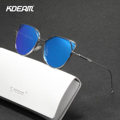 China Custom Cat Eye Polarized UV400 Lenses Metal Design Sunglasses KDEAM Italy Fashion Frame Women's Sunglasses for sale