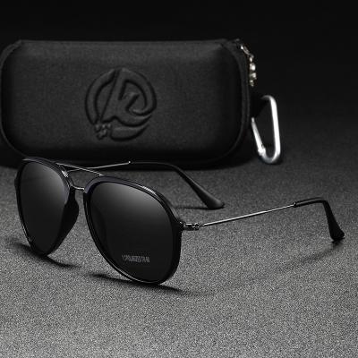 China High Quality Polarized Sun Lenses Logo Retro Classic Pilot Shades Fashion Custom Made Mens Sunglasses KDEAM Sunglasses for sale