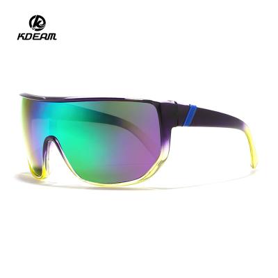 China Skating Men oculos de sol Oversized Ski Sun Glass One Piece Clear Glass Sunglasses Sports Goggles Private Label Fashion KDEAM Sunglasses with UV400 for sale