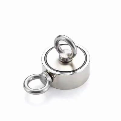 China Durable 580-630KG D120mm 1.75KG Strong Neodymium Magnets Hook Heavy Duty Fishing With Threaded Eye for sale