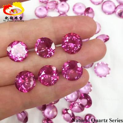 China Color Play or Fire Beautiful Natural Rough Pink Topaz Quartz Crystal Loose Stone for sale