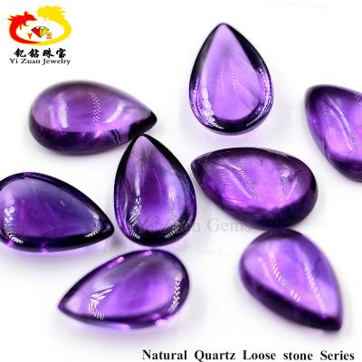 China Reasonable price set or fire colored amethyst geode pear shape cabochon natural amethyst quartz for sale