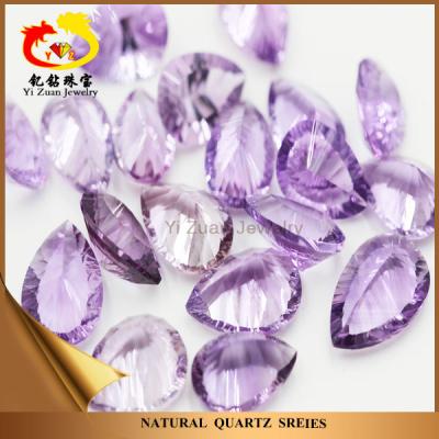 China Fire Pear Shape Color Play or Millennium Cut Gem Stone Natural Amethyst Quartz for sale