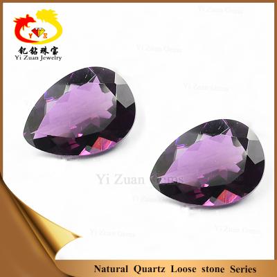 China Rare South Africa Fire Amethyst Pear Shape Color Play or Facet Cut Natural Quartz Loose Stone For Jewelry Set for sale