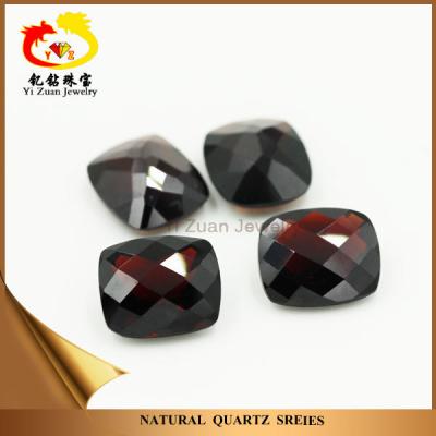 China Color Play or Natural Fire Dark Garnet Cushion Checkerboard Garnet in Loose Gemstones for sale