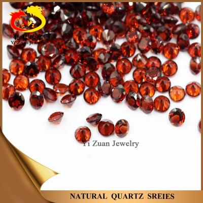 China Color Play Or Fire Diamond Cut Round Shaped Natural Polishing Mozambique Red Garnet for sale