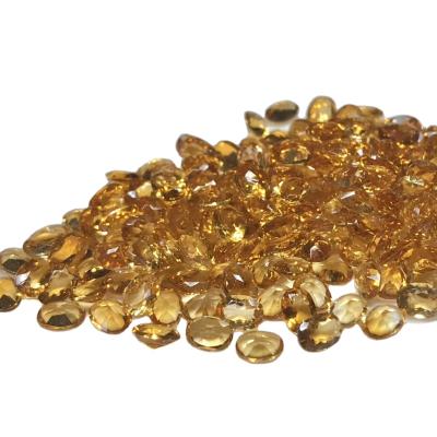 China Large quantity supplier of high quality loose gemstone natural yellow citrine fashionable oval cut for sale