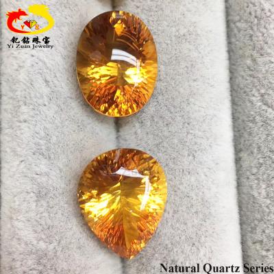 China Yellow quartz crystal natural citrine gemstone shape various color game or fire for bracelet jewelry making for sale