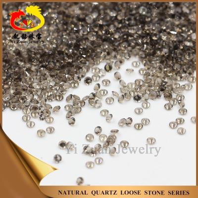 China Natural Big Game Or Fire Color Reserve Round Shaped Diamond Cut Rough Rock Smoky Crystal for sale