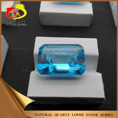 China Color Play Or Fire Rectangle Shaped Step Cut Natural Rough Mystic Blue Topaz Gemstone for sale