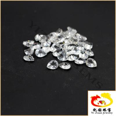 China Color Set or Fire Good Quality Natural Pear Cut Rough Natural Quartz White Topaz Loose Gemstones for sale