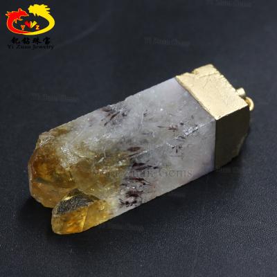 China Color Game Or Fire Allah Pendant Semi-precious Jewelry Of New Natural Citrine Quartz Crystal Druze for sale