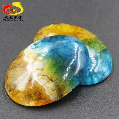 China Natural dyed color fire agate gemstone cabochon jewelry for dress for sale