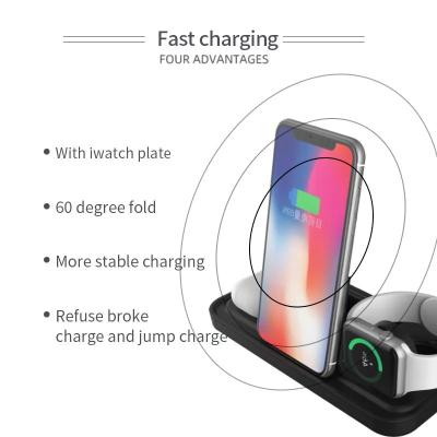 China Dual Smart Watch 15W Mobile Phone Fast Charging 5 in 1 Light and Charger Stand Support Wireless Night Mini Fan for sale