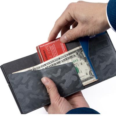 China Slim RFID Mens Triple Wallet RFID Wallet Wallet Metal Aluminum Business Credit Card Leather Holder for sale