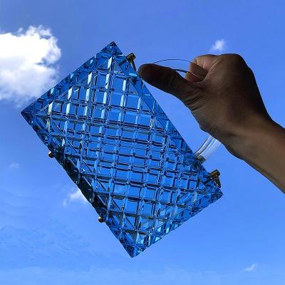 China Women's Glass Shape Acrylic Silver Purses Fashion Quality Party Clutch Bag Square Purse Evening Clutch Bag for sale