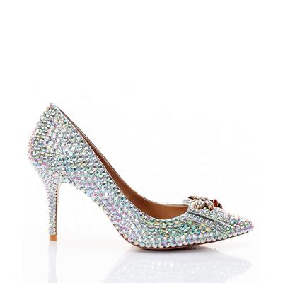 China Breathable Custom Women's Unique Rhinestone Elegant Shoes High Heels Women's Pumps Wedding Fancy Sandals for sale