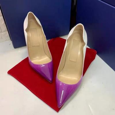 China Luxury Brand Anti-slippery Shoes Women Pumps High Heel Shoes Gradient Color Pointed Toe Ladies Wedding Party Pumps for sale