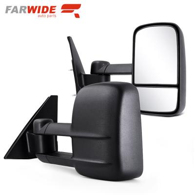 China ABS+glass FARWIDE Black Manual Extendable Side Towing Mirror For Mitsubishi PAJERO for sale