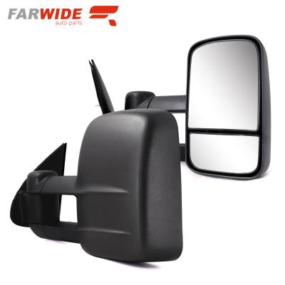 China Black ABS+glass FARWIDE Manual Tow Side Mirror For Toyota HILUX 2005 - 2015 for sale