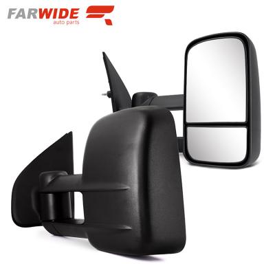 China ABS+glass FARWIDE Manual Black Extendable Towing Side Mirror For Holden COLRADO Isuzu DMAX 2012 - 2018 for sale