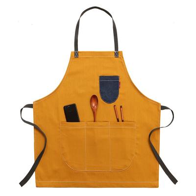 China Amazon Success Fashion Family Kitchen Apron Custom 2022 Cleaning Logo Cowboy Canvas Barista Baking Kitchen Cooking Apron For Women Men for sale