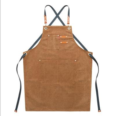 China High Quality Chef Cleaning Apron For Men Women Canvas Apron With Cross Pockets Scullery Apron For Cooking BBQ Grilling Cooking Hairdresser for sale