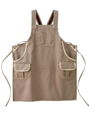 China Durable Canvas Heavy Duty Cleaning Aprons For Women Artist Gifts Gardening Work Or Service Harvest Aprons for sale