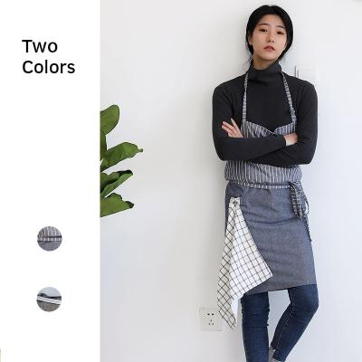 China Wholesale Cheap Cotton Big Long Apron Cooking Kitchen Apron Women Cleaning Cloth Sleeveless Apron With Face Cloth for sale