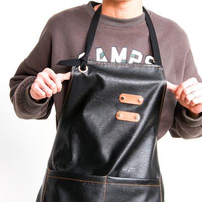 China High Quality Vintage Heat Resistance BBQ Work Tool Cleaning Apron Waterproof Work Leather Aprons For Men for sale